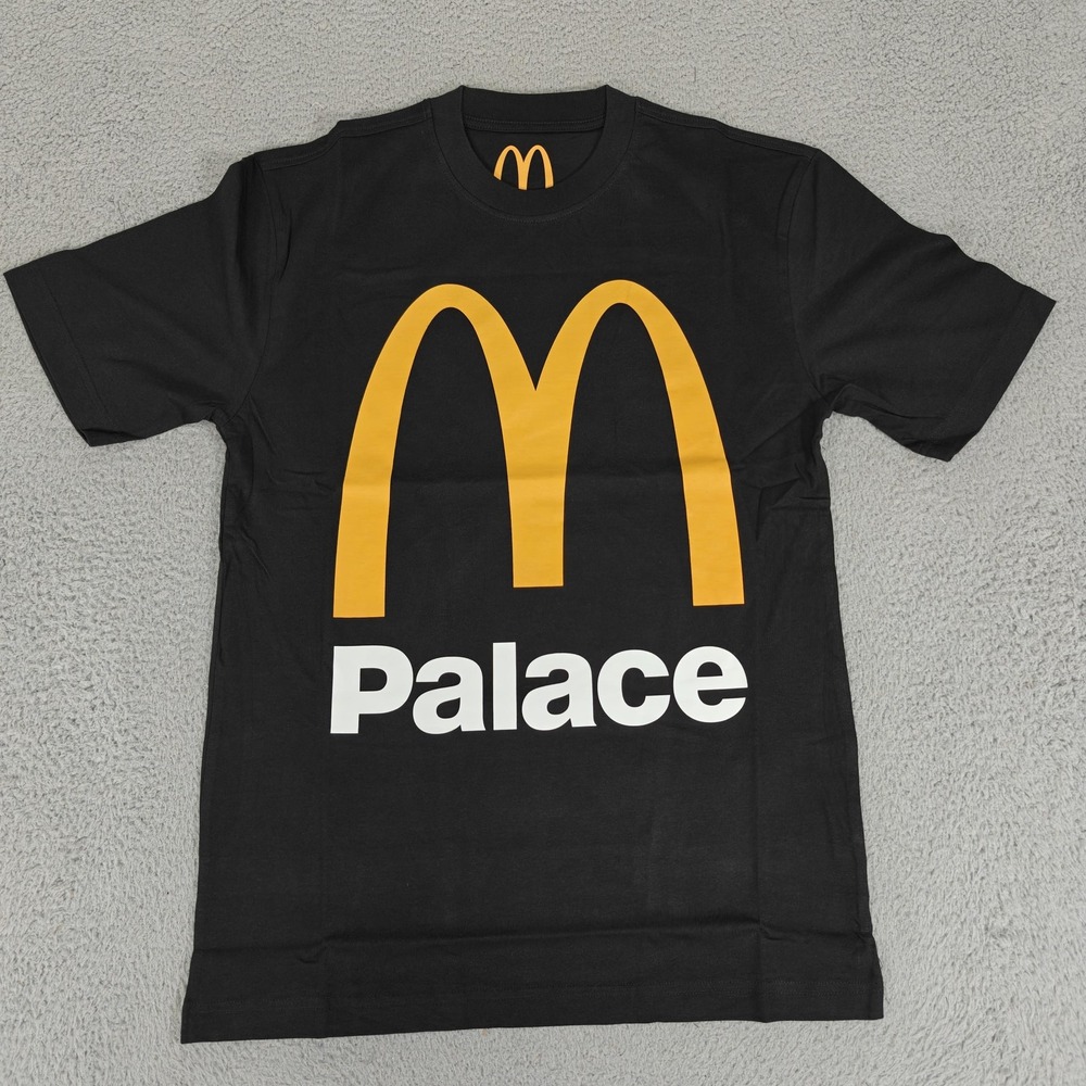 Palace McDonald's Shirt Mens Small Black Logo Tee Skateboard Crewneck 2023‎ New